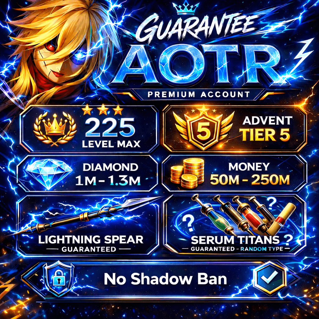 Account Level Max | ⭐️Advent 5 💎Diamond 1m - 1.3m ⚡️Lightning spear 💉 Serum Titans  ❌No Shadow Ban
