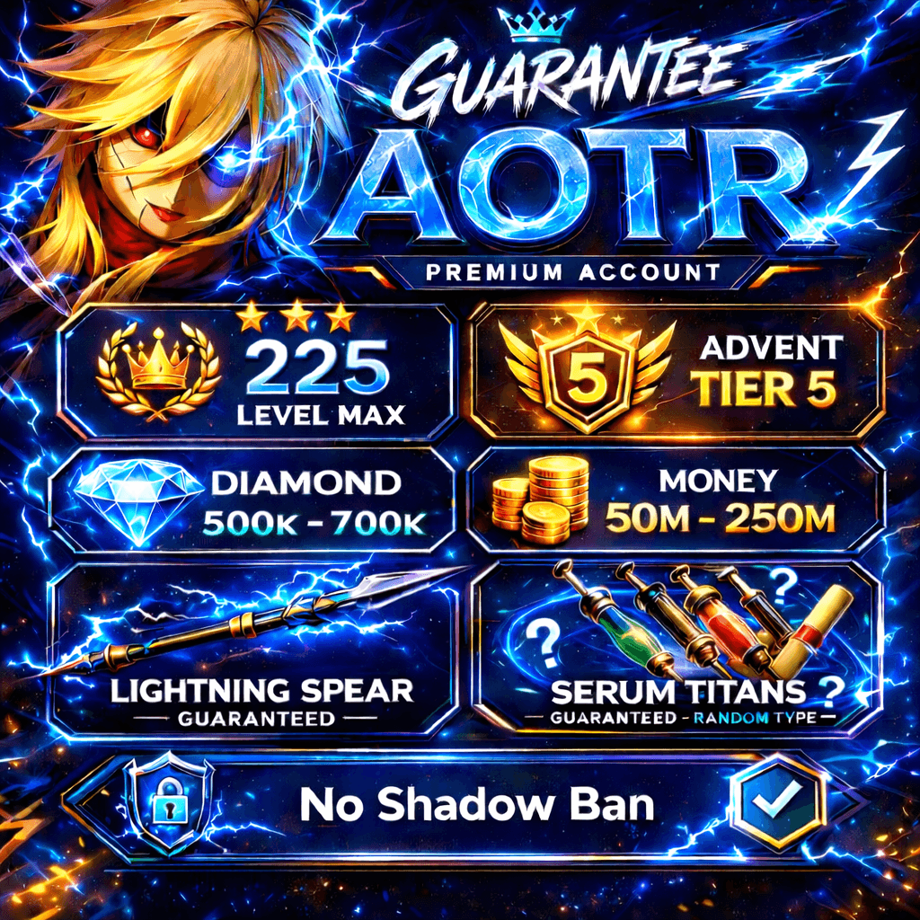 Account Level Max | ⭐️Advent 5 💎Diamond 500k - 700k ⚡️Lightning spear 💉 Serum Titans  ❌No Shadow Ban