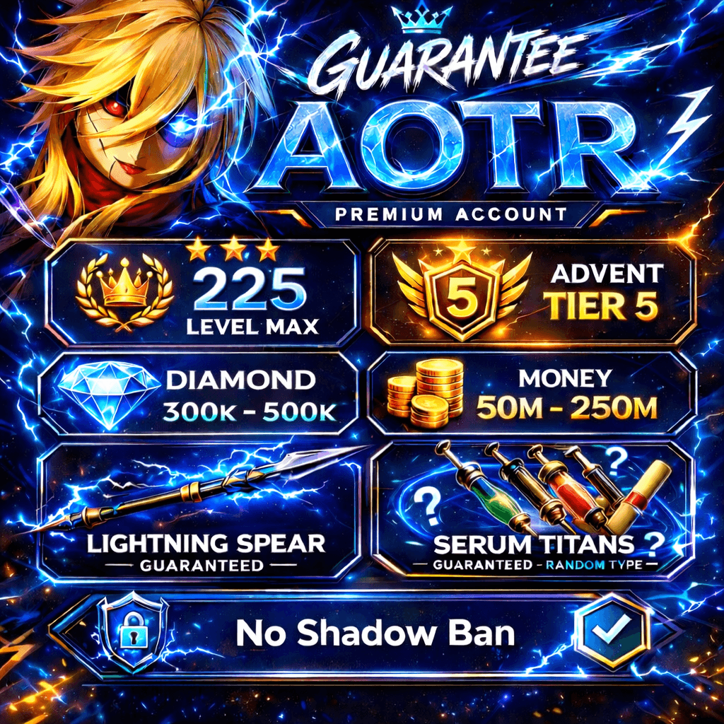 Account Level Max | ⭐️Advent 5 💎Diamond 300k - 500k ⚡️Lightning spear 💉 Serum Titans  ❌No Shadow Ban